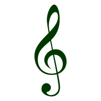 Treble Clef Decal (Dark Green)